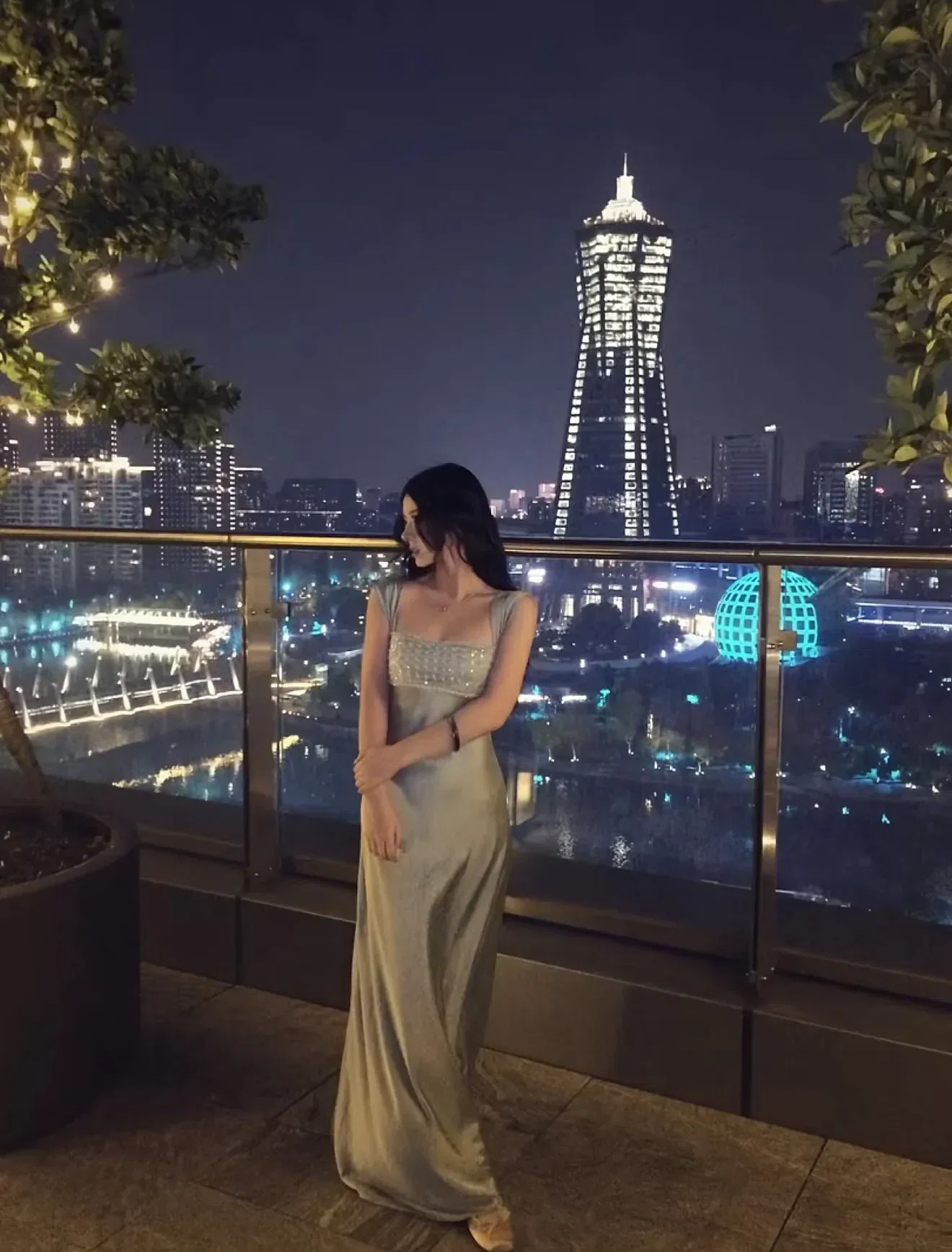 Siena Dress - Váy lụa xanh DX0012 9